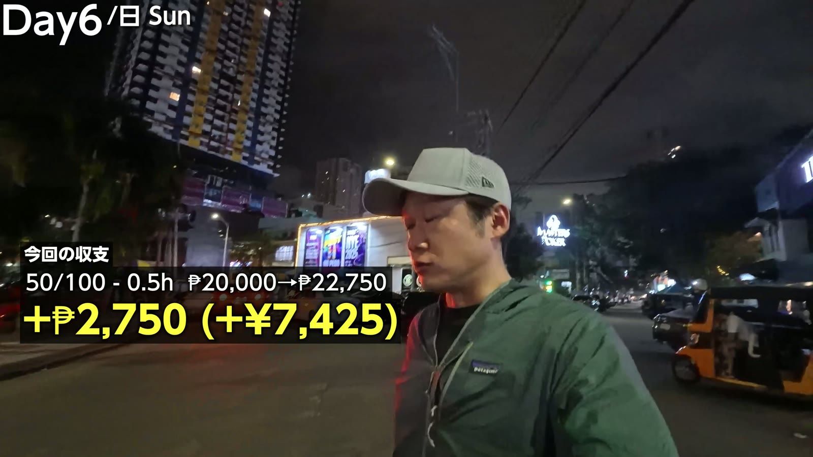 Masters Poker の収支。50/100 で0.5時間、＋₱2,750（＋7,425円）