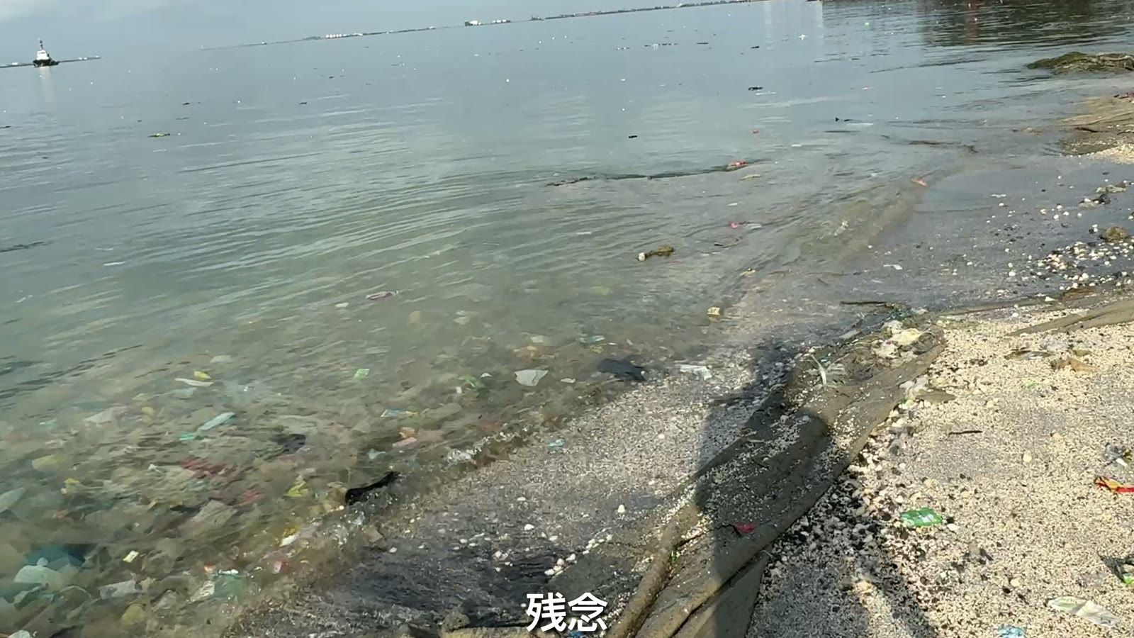 海は汚く、不織布のようなゴミも