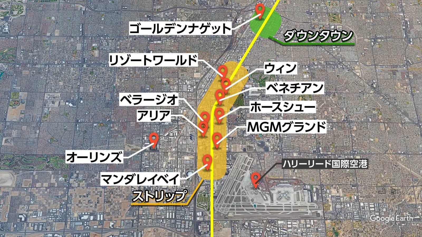 ラスベガスのポーカールームの位置関係