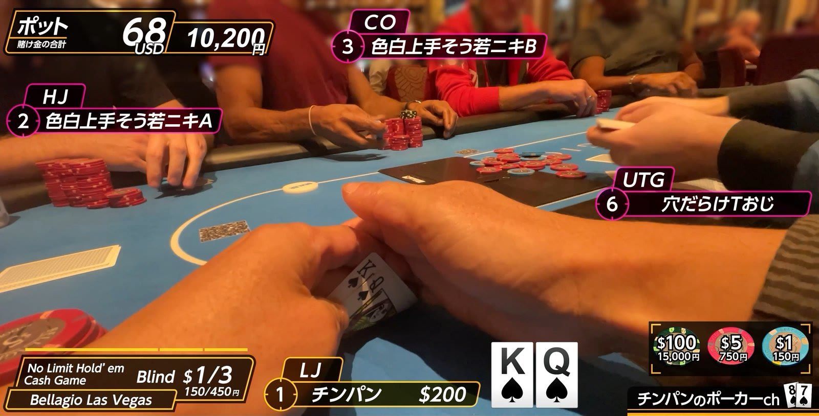 ベラージオの $1/3 卓